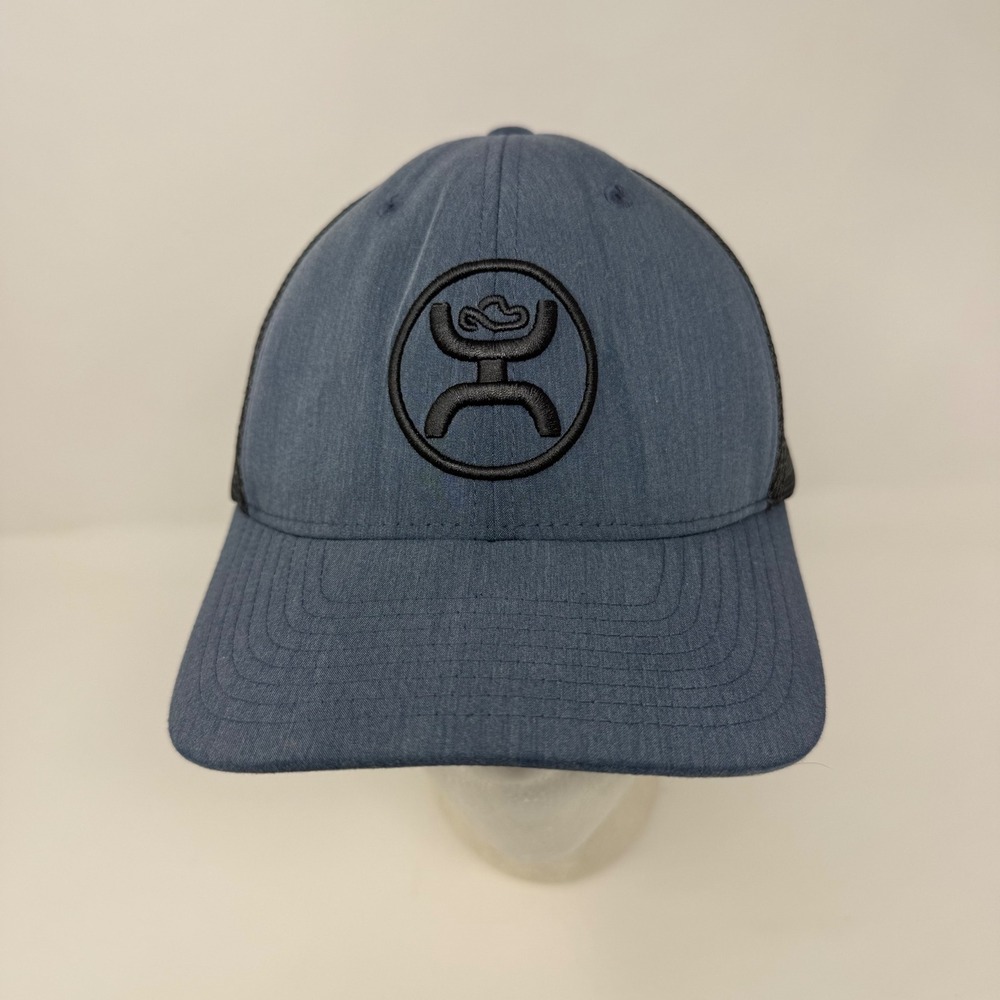 Hooey Roughy Trucker Hat Blue Black Mesh Snapback Embroidered Logo Cap Mens